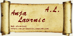 Anja Lavrnić vizit kartica